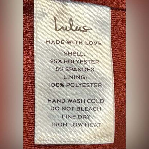 NWT Lulus Purely Elegant Rust Brown Satin Twist-Back Maxi Dress, Size XL - Picture 14 of 16